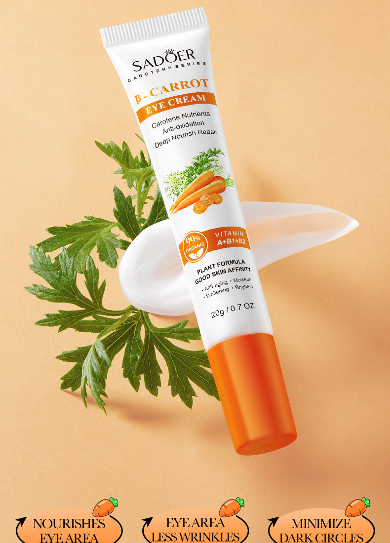 Full English Carrot Eye Cream20g SADOER Moisturize and Improve Dark Circles, Eye Wrinkles, and Eye Bags  Wholesale