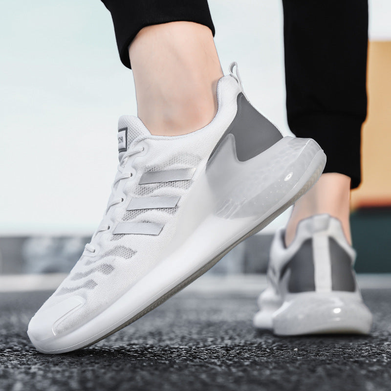 New Outdoor Running Shoes for Men, Soft Sole, Shock Absorption, Real Popcorn Casual Shoes, Breathable Ice Silk Mesh Sports Shoes