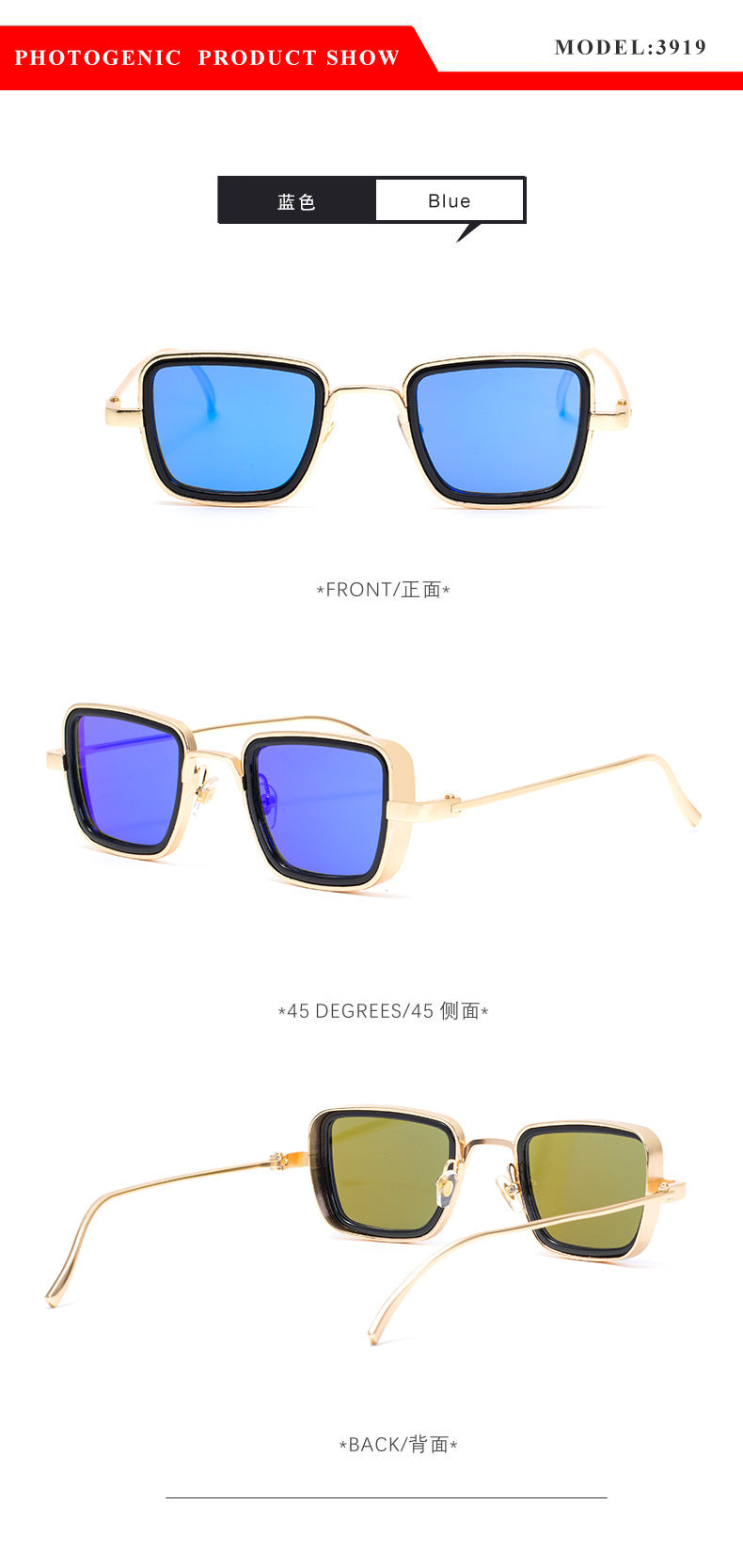 KABIR SINGH Steampunk Small Square Frame Sunglasses for Men High-end Indian Sunglasses Men's Glasses