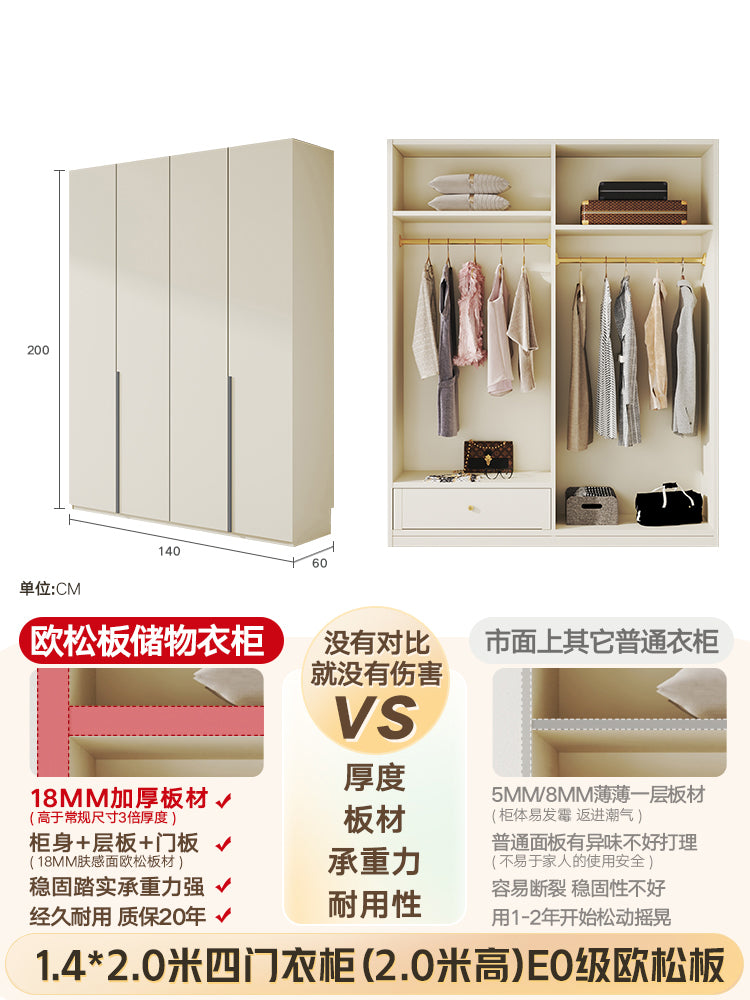 Custom Solid Wood Door-to-Ceiling Wardrobe2024Bestselling Home Bedroom E0Grade European Pine Board Storage Cabinet Furniture