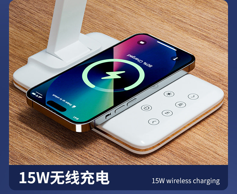 Multifunctional Rechargeable Desk Lamp Home Eye Protection Foldable Desktop Lamp Touch Dimmable Color Adjustable Bedside Reading Lamp Gift