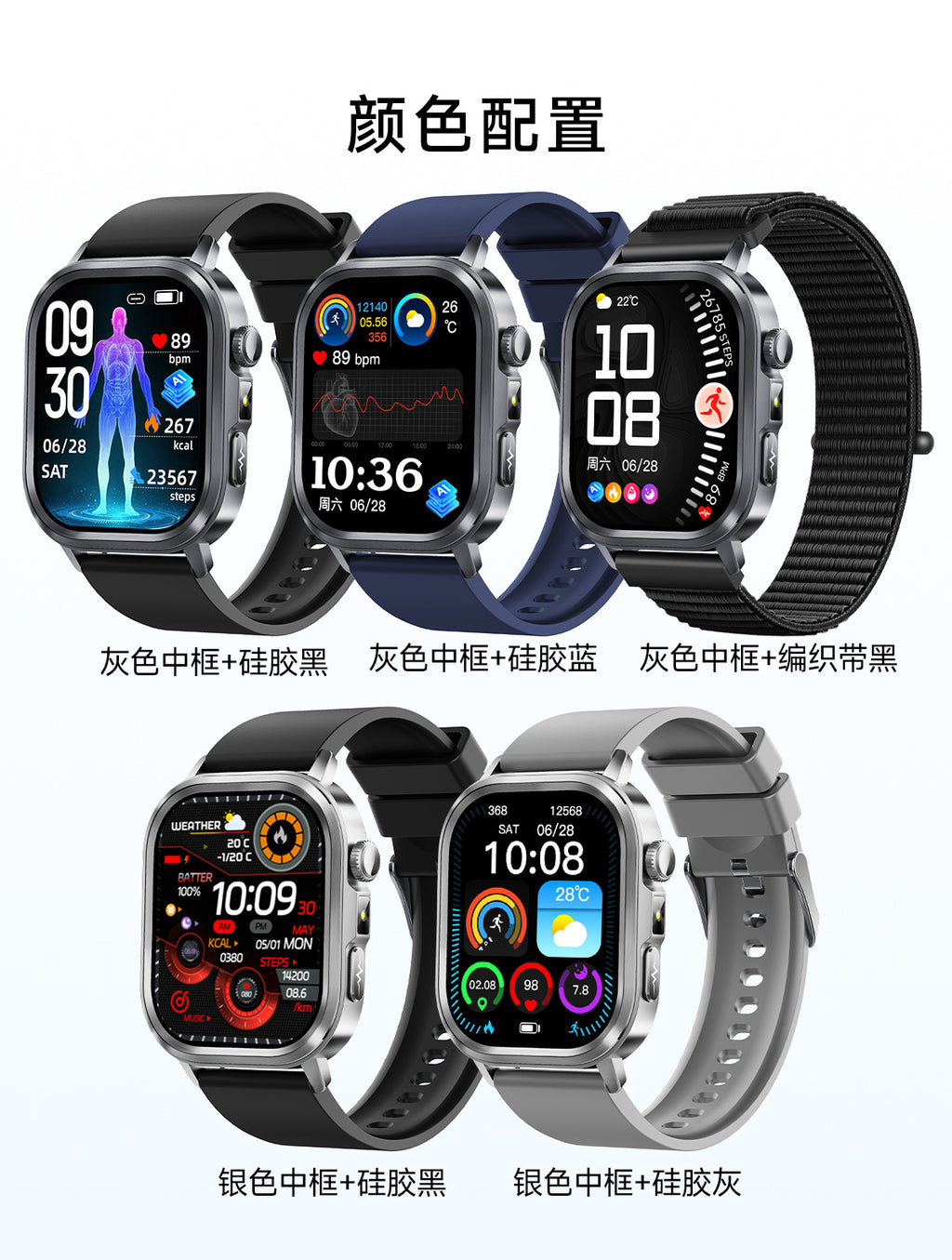 et573AI ECG Smart Health Management Watch Non-Invasive Blood Sugar Uric Acid Blood Lipid Monitoring Smart Watch