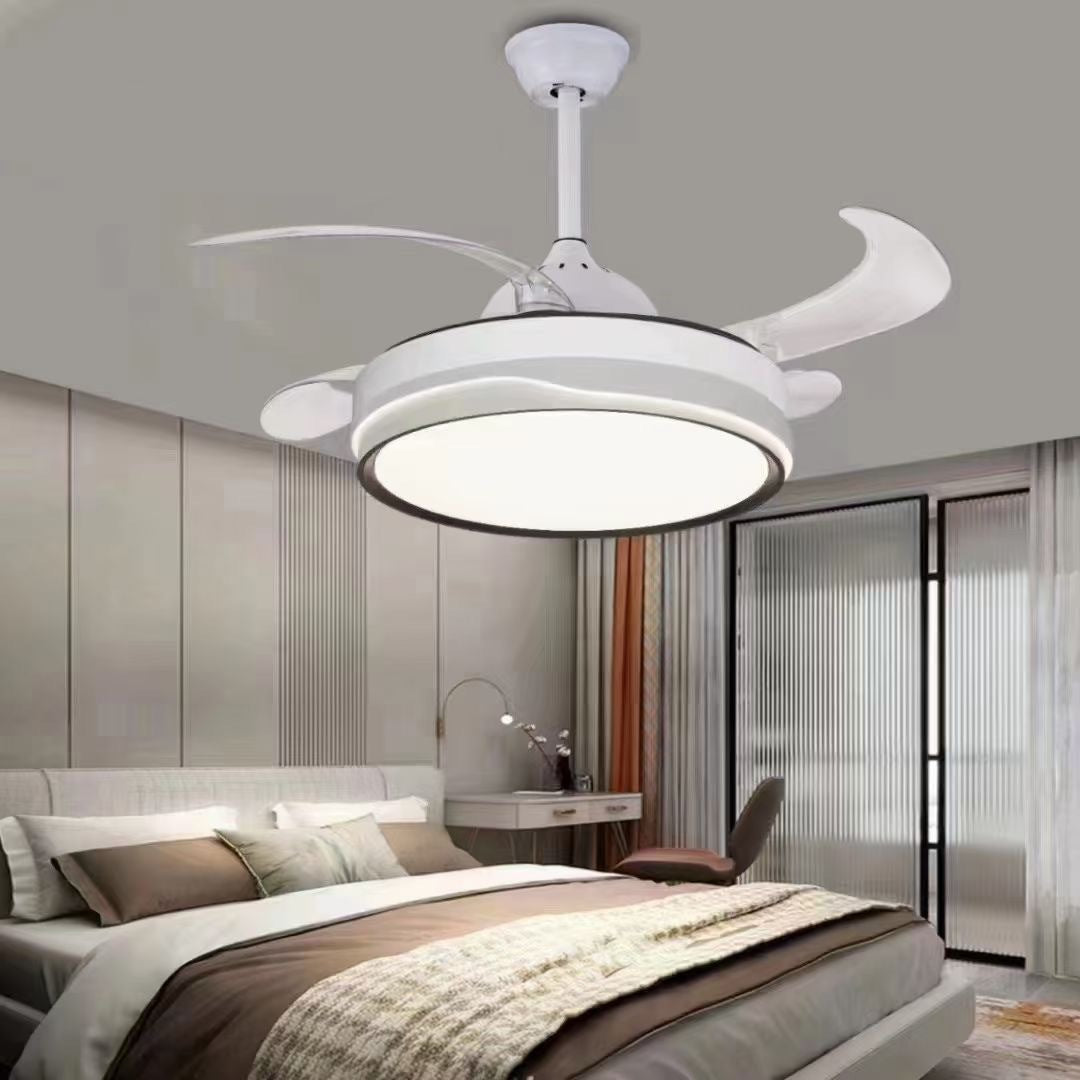 Invisible Fan Light for Home Bedroom Living Room Silent Variable Frequency Electric Fan Light Modern Simple Dining Room Ceiling Fan Light Wholesale