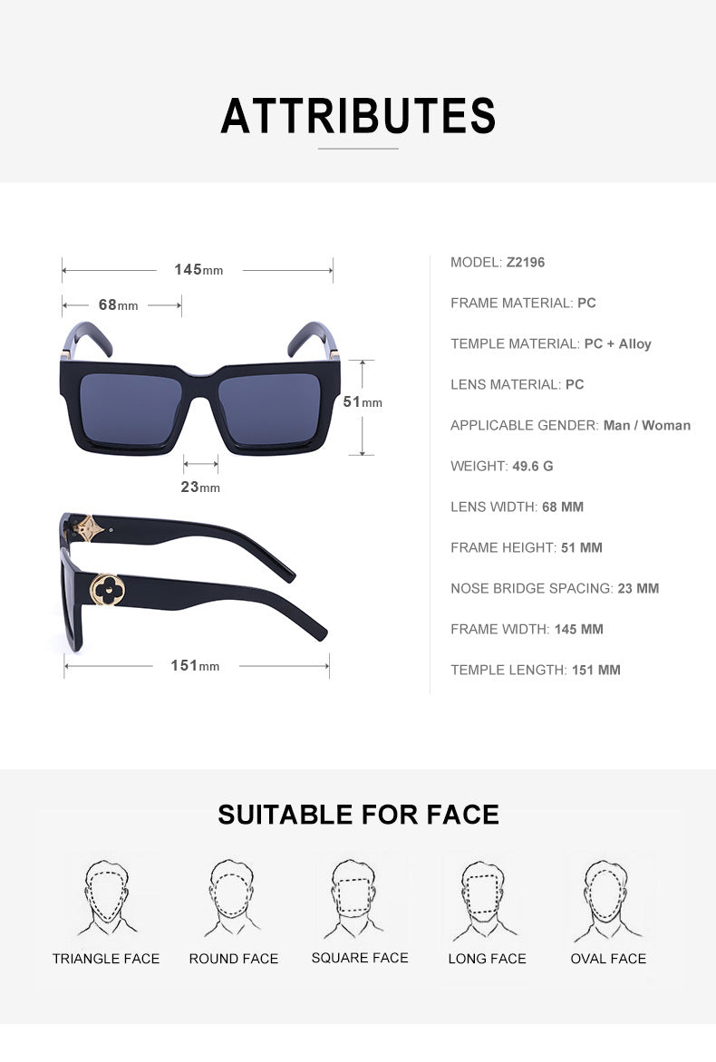 20252024 New Rich Man Sunglasses Men Trendy High-end Square Frame Sunglasses Men Glasses sunglass