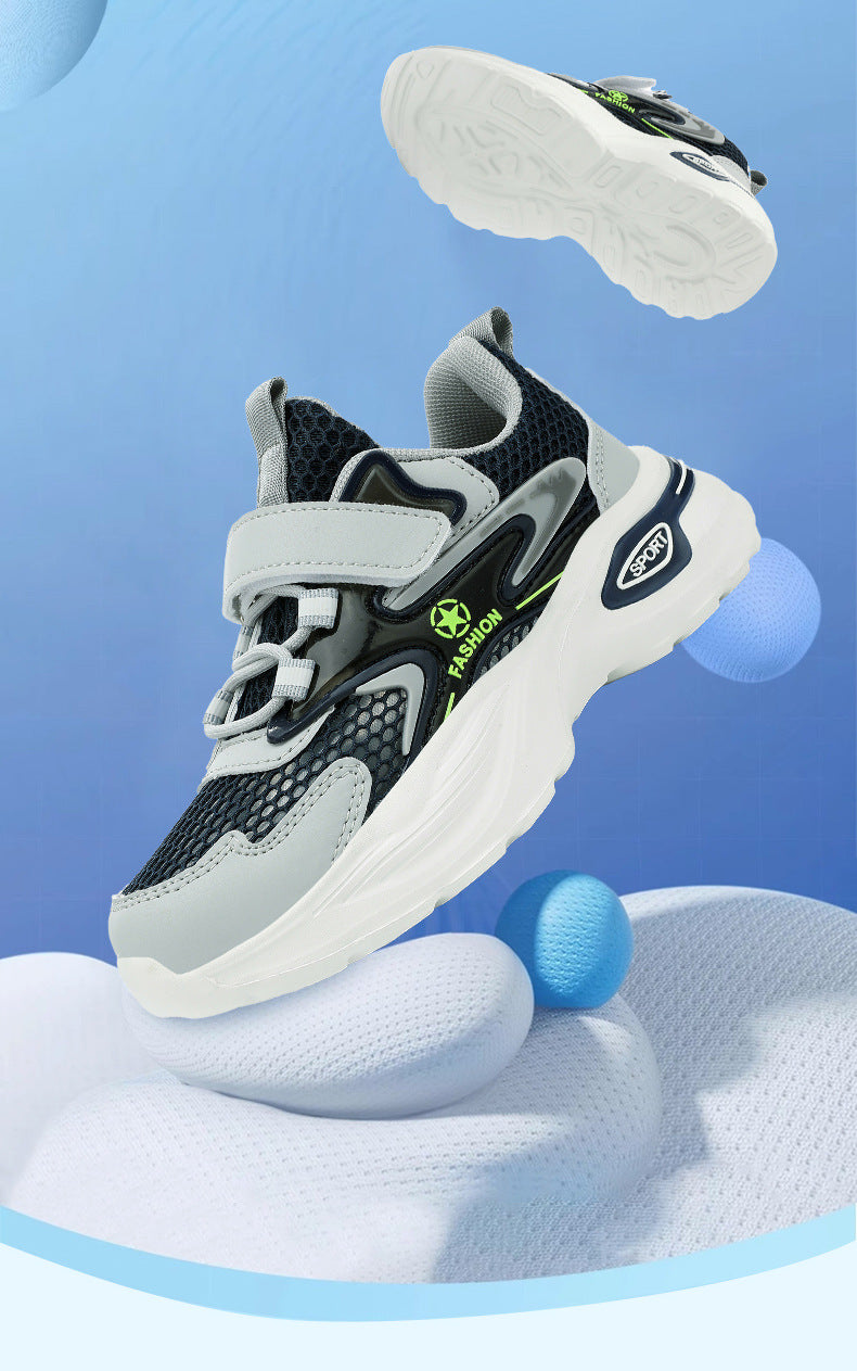 Children's casual shoes breathable single mesh fashion children's shoes2025Spring new style soft sole non-slip wear-resistant elementary school student sneakers