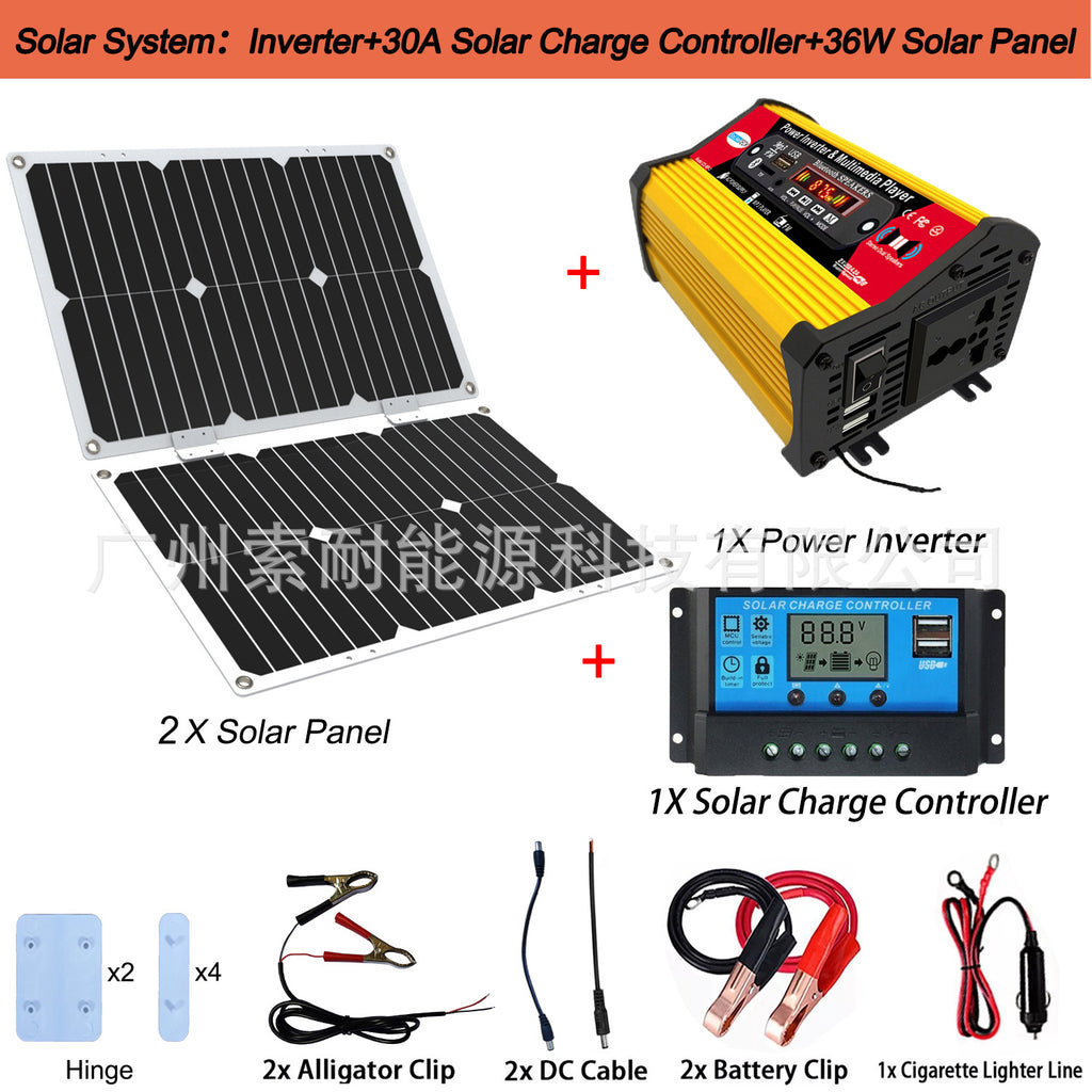 Multifunctional Inverter 36W Battery Panel 30A Controller Solar System Solar Energy Kit System