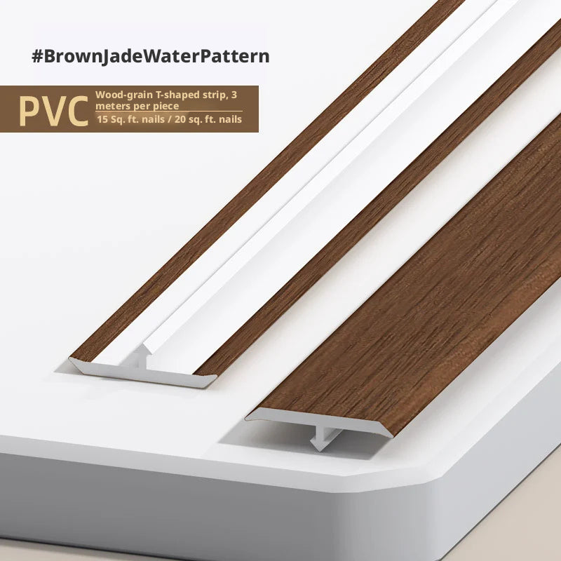 Wood Floor T Flat nail trim strip PVC Edge trim, doorway threshold trim, decorative trim, gap sealing trim