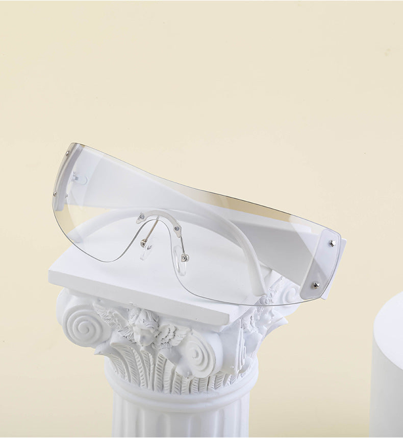 Women's trendy high-end windproof sunglasses Y2K Millennium Frameless Cycling Anti-UV Sunglasses Women's Wholesale