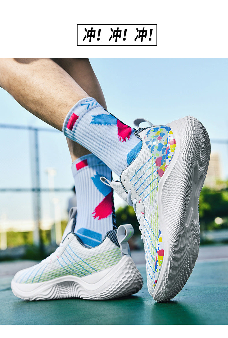 2025Spring and Summer New Basketball Shoes for Men and Women, Breathable Low-top Sports Shoes for Big Kids, Teenagers, and Students, Practical Training Sneakers