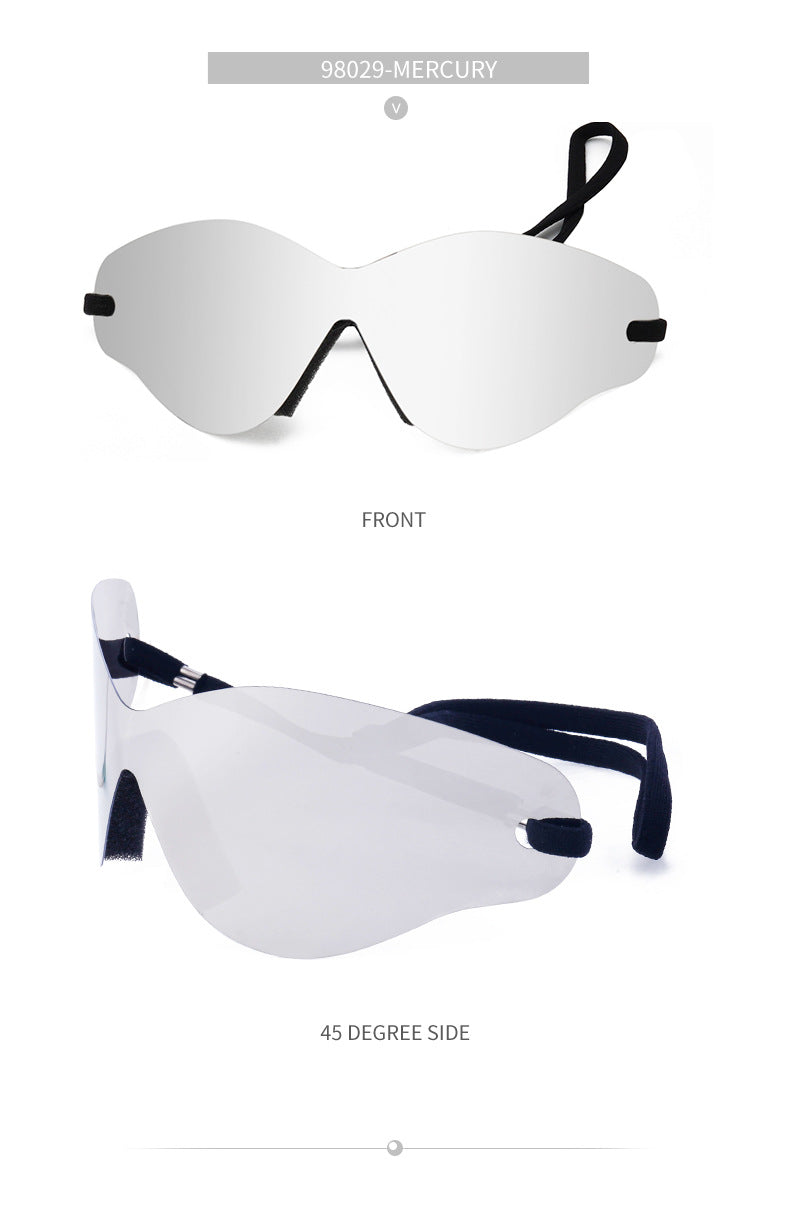 Big talker Y2K Sunglasses for Women, Sun Protection, Cycling, Sports, Windproof, Sunglasses, European and American Style, Frameless, One-piece Glasses, Men's Glasses