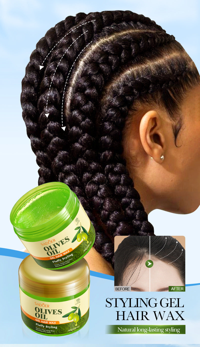 Full English Olive Oil Hair Styling Wax SADOER Nourishing Gel Styling Fluffy Hair Wax  Foreign Trade Wholesale