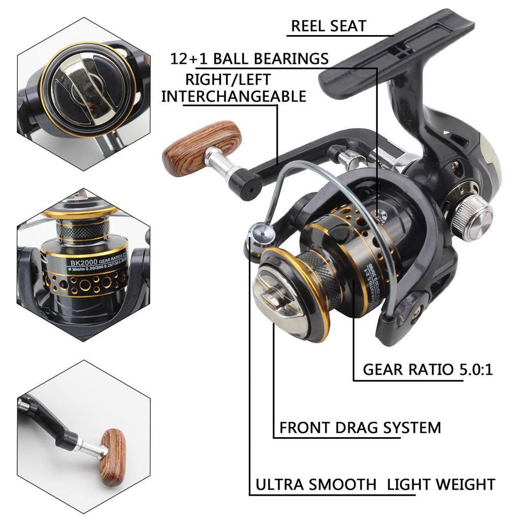 Portable Ultra-Short Fishing Gear Set Carbon Short Sea Rod Spinning Reel Combination European and American FBA Fishing rod