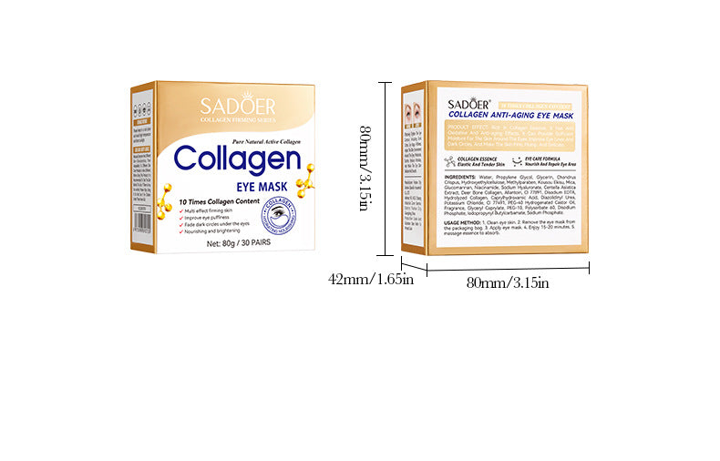 Full English Collagen Anti-Wrinkle Firming Eye Mask SADOER Hydrating and moisturizing eye mask patch  foreign trade wholesale