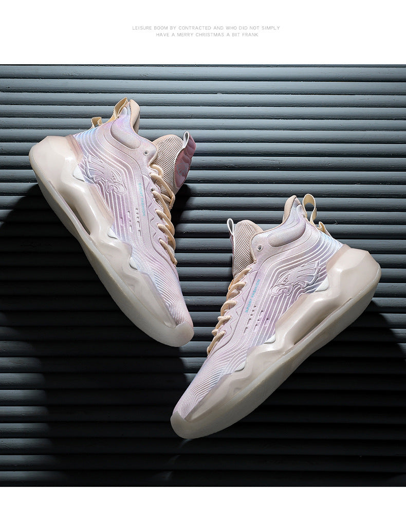 Autumn Winter New Wear-Resistant Anti-Slip Trendy Men's Sports Shoes Friction Sound Youth Professional Combat High-Top Basketball Shoes