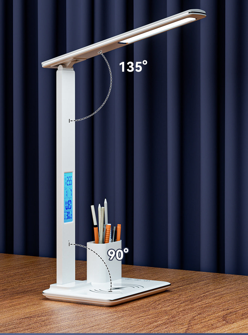 Customized Desk Lamp Business Gift15W Wireless Charging Reading Lamp Student Special Eye Protection Bedroom Dormitory Study Lamp