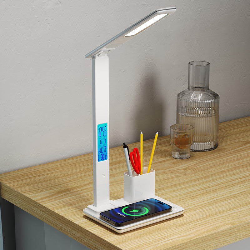 Office Pen Holder Desk Lamp Wireless Charging Touch Eye Protection Desk Lamp Student Dormitory 7-in-1 Multifunctional Night Light