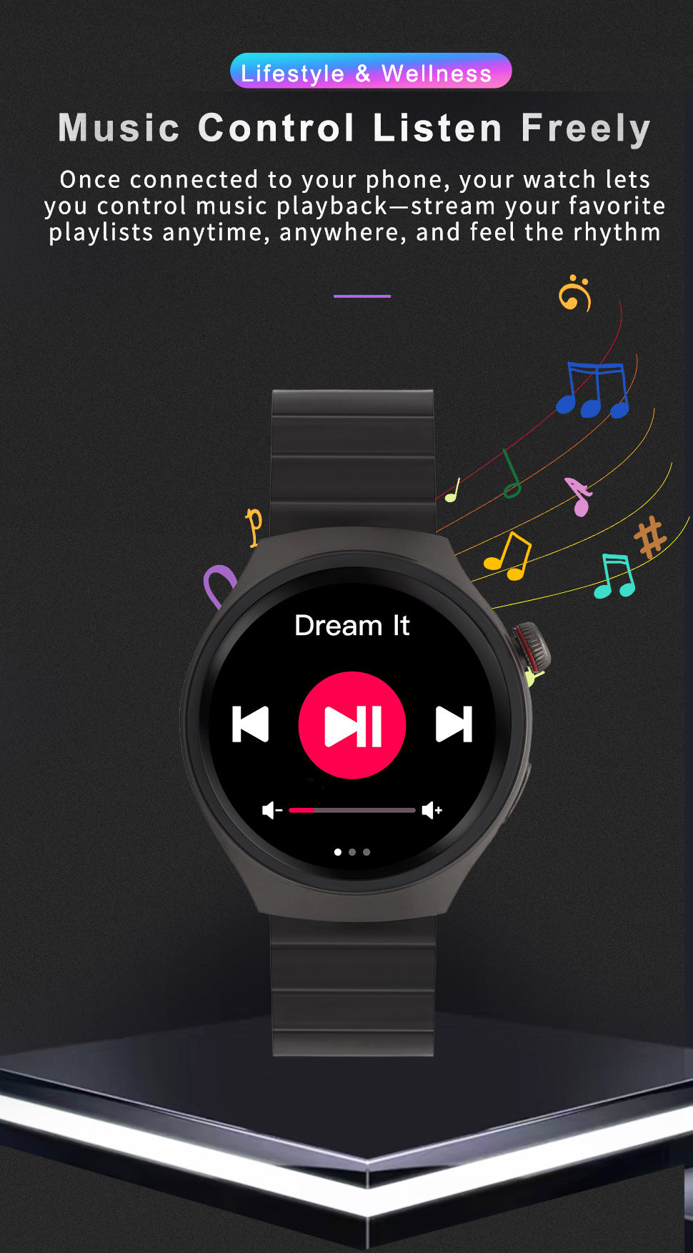 gt4pro Round Screen Smart Watch Bluetooth Call Waterproof Heart Rate Blood Oxygen Monitoring Step Counter Smart Watch