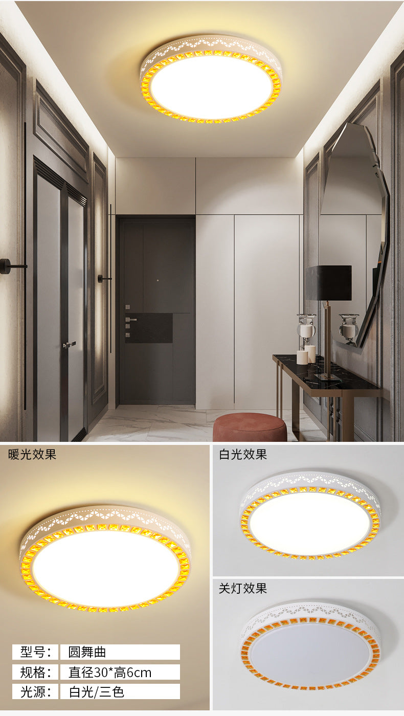led Ceiling Lamp Nordic Simple Living Room Lamp Round Bedroom Children's Lamp Balcony Corridor Engineering Ceiling Light Fixture