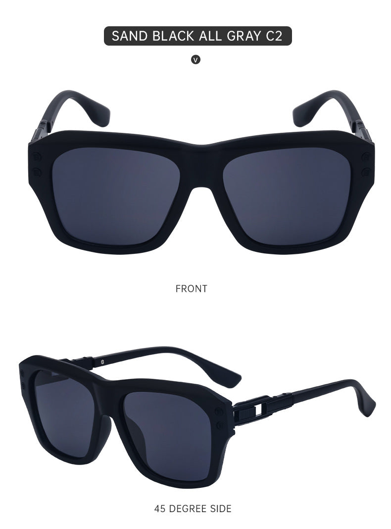 European and American Fashion Large Square Frame Sunglasses for Men High-end Sun Protection Sunglasses Men's Trendy Glasses sunglasses