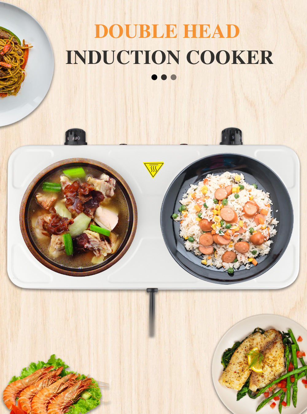 European Standard Electric Stove for Home Use Enclosed Electric Stove Insulated Dual Burner Constant Temperature Universal Electric Stove