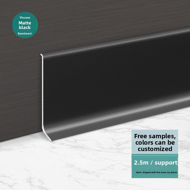 Aluminum alloy self-adhesive skirting board in cream style6cm Diamond-patterned white skirting line8Centimeter skin white metal baseboard