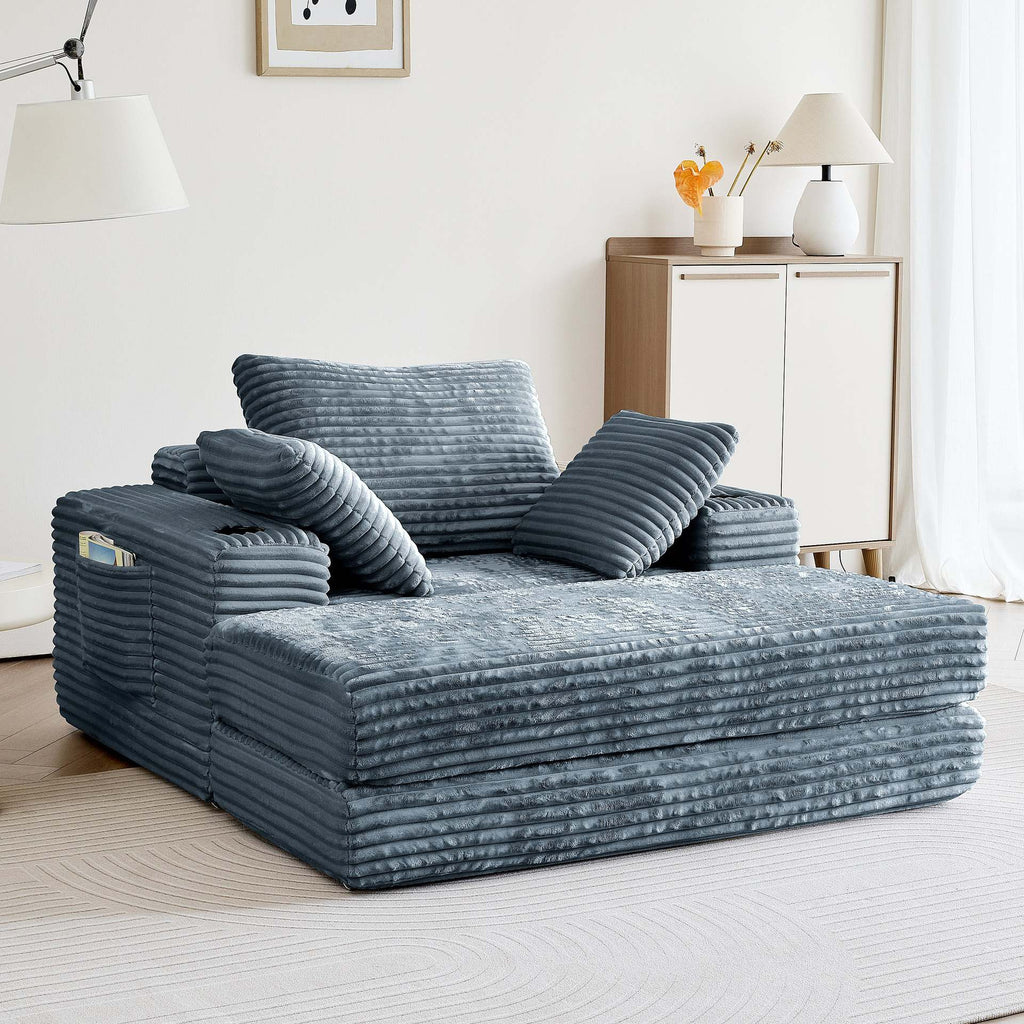 Vacuum Compressed Sofa Second-Hand Modular Combination Small Apartment Wabi-Sabi Style Living Room Designer Lamb Wool Fabric Sofa