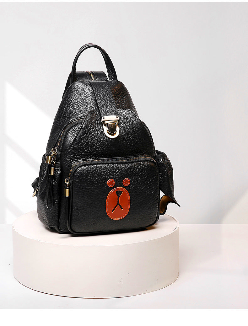 Women's Bag Summer New Trendy Fashion Playful Bear Backpack Retro Personality Simple Large Capacity Backpack