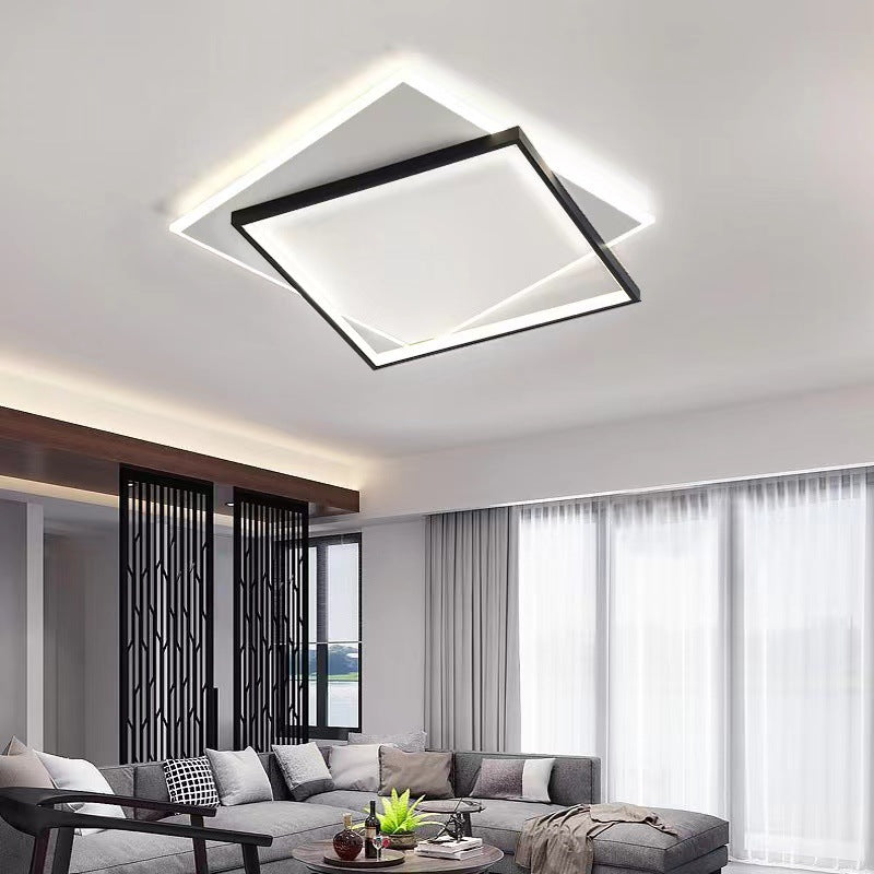 Nordic Living Room Lamp Rectangular Household Elegant Ceiling Lamp led Master Bedroom Lamp Iron Art Room Lamp Zhongshan Lighting