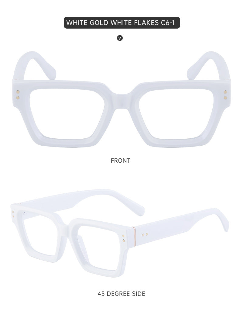 2025New European and American Fashion Square Frame Glasses for Women, Can Be Paired with Prescription or Non-Prescription Lenses, Men's Optical Frames Wholesale