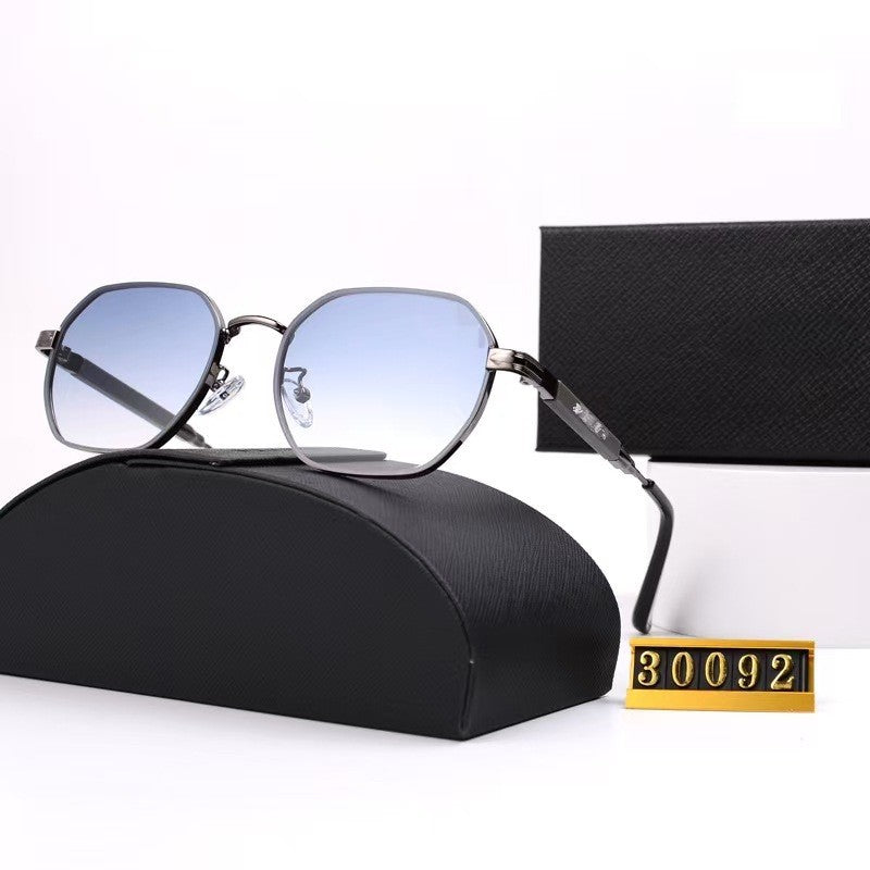 New P Home High-End Sunglasses Metal Trendy Polygonal Small Frame Unisex Sunglasses Retro Glasses