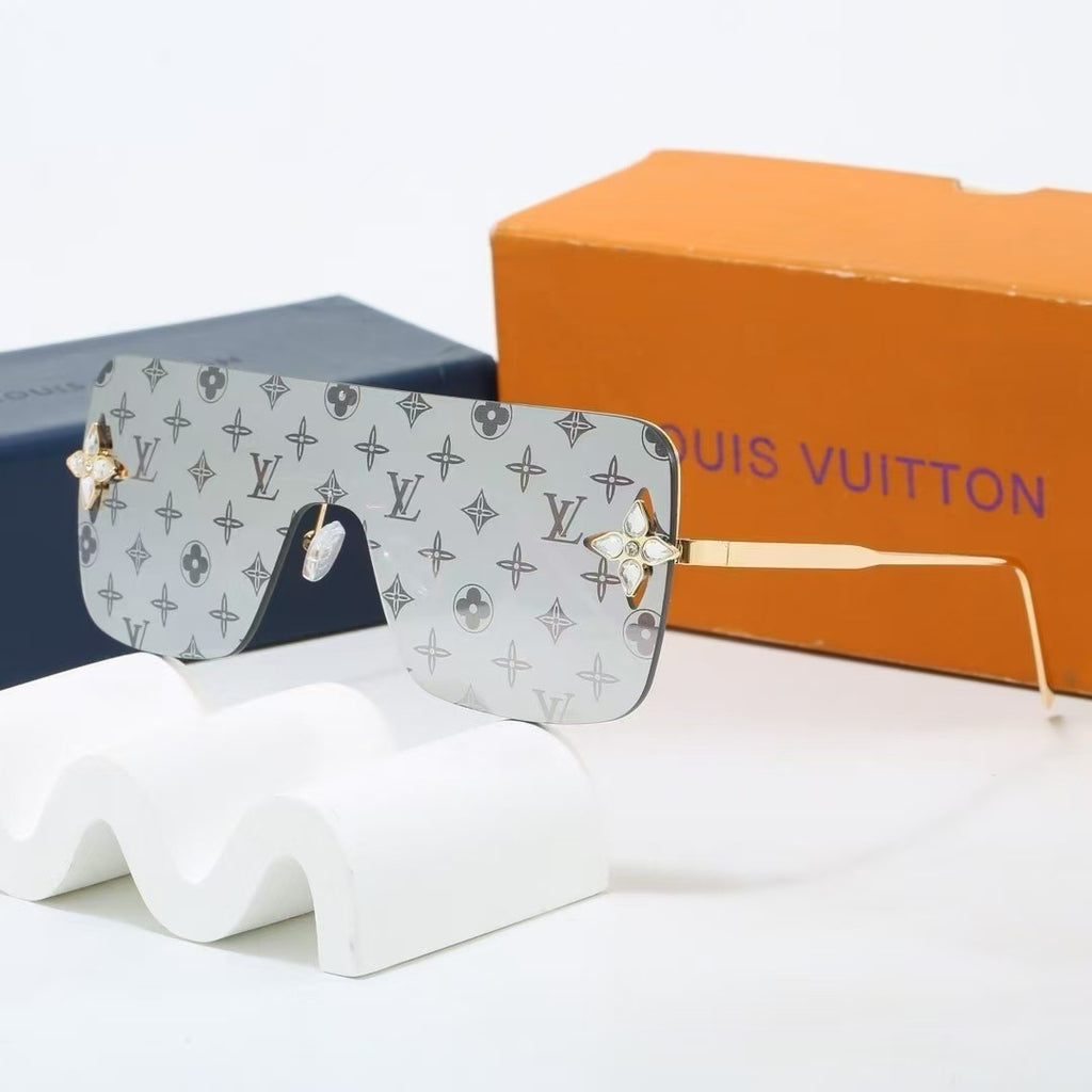 Lujia Fashion High-End Half-Frame Sunglasses with Rhinestone Decoration, High-Value for Parties, Shopping, Photos, and Daily Commuting OL