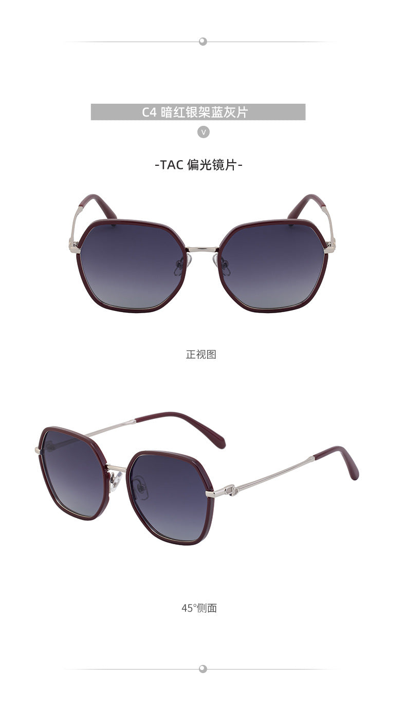 2025New European and American Fashion Square Frame Polarized Sunglasses for Women, Trendy Street Style, Sun Protection Sunglasses for Women Wholesale