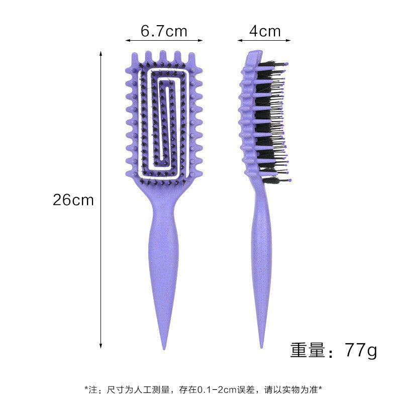 Curling Hair Special Three-Prong Comb Anti-Clumping Wide-Tooth Comb Smooth Hair Dry and Wet Dual-Use Comb Scalp Massage Hard-Tooth Hair Styling Comb