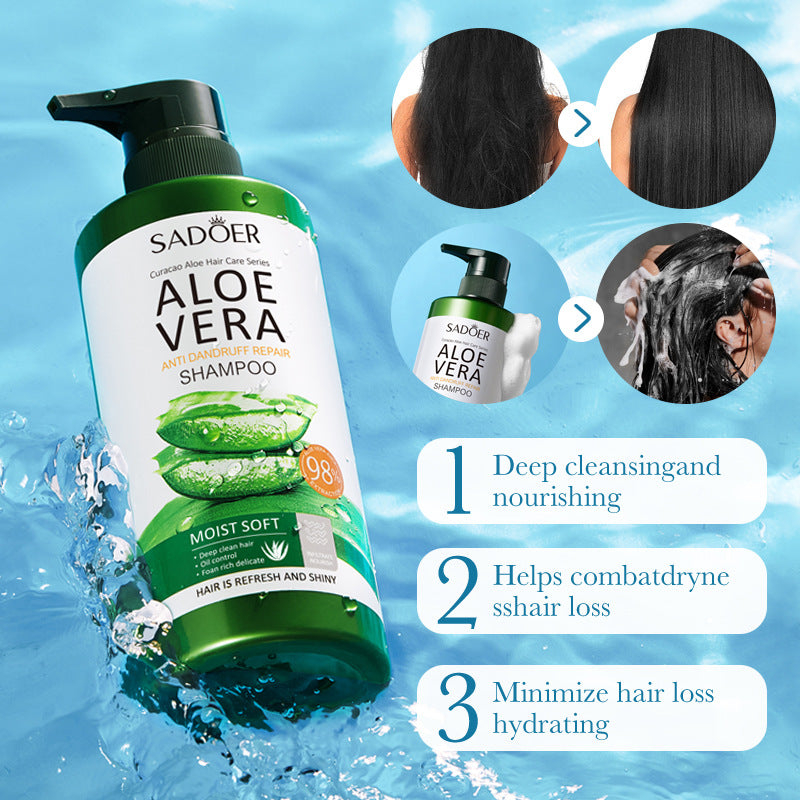 Aloe Vera Shampoo500ml SADOER Hydrating, cleansing, refreshing conditioner  foreign trade wholesale