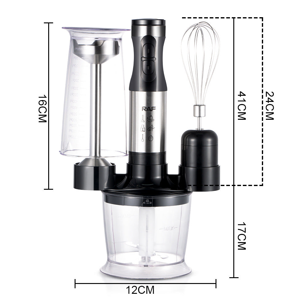 RAF European Standard Multi-Functional 4-in-1 Cooking Stick Baby Food Electric Stirring Stick Cooking Machine Juicing and Cutting Vegetables