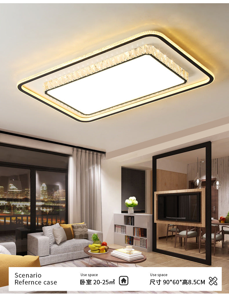 Wholesale Large Living Room Lamp2025New Year's Light Luxury Crystal led Ceiling lamp simple modern elegant bedroom lighting fixture