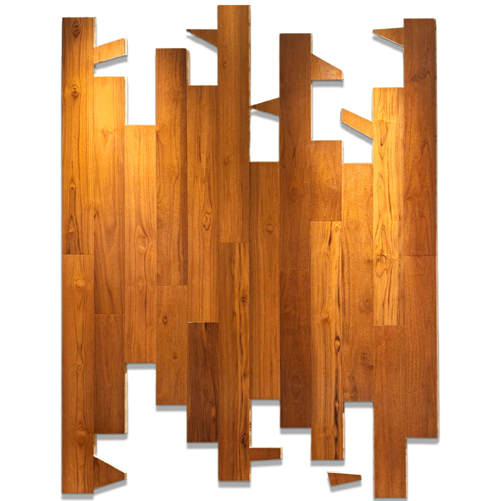 Custom ENF Certified AB Grade Solid Wood Teak Click Lock Multilayer Engineered Wood Flooring for Outdoor & Park Use