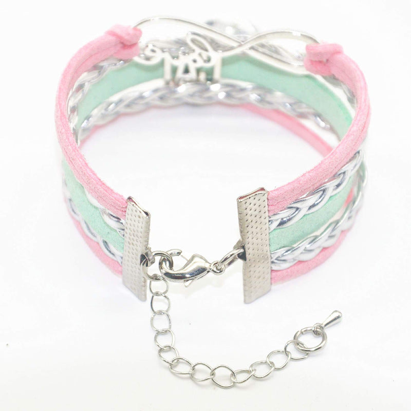 Multi-layer Hand-woven Bracelet for Women Gift with Rhinestone Little Cat CAT Letter Bracelet Moon Cat Braided Bracelet