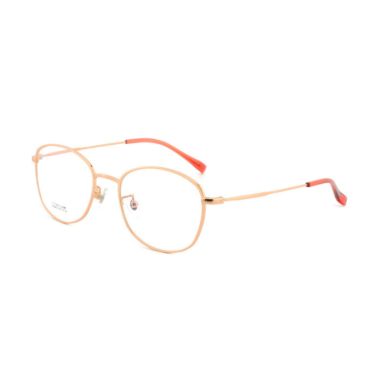 IP Electroplated Women's Glasses Retro Half Titanium Glasses Frame Oval Frame Metal Frame2023New model for nearsightedness