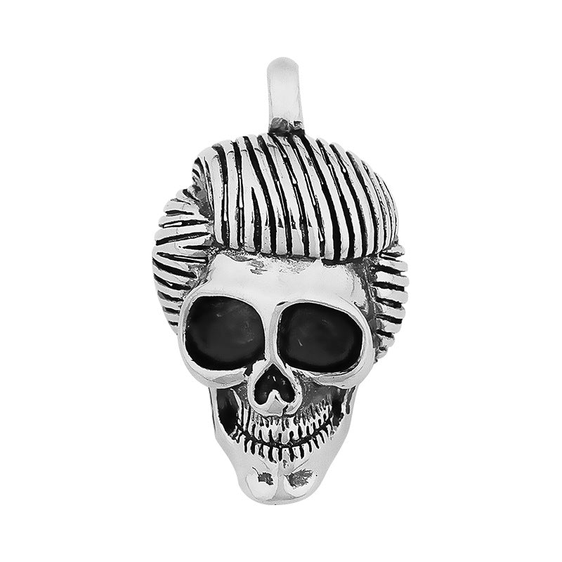 New Stainless Steel Skull Pendant European and American Style Skull Titanium Steel Necklace Wholesale