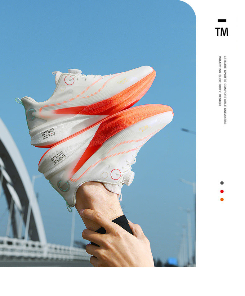 Red Rabbit8PRO Full-length Carbon Plate Men's and Women's Youth Racing Breathable Mesh Running Shoes Rotating Buckle Shock-absorbing Sports Shoes