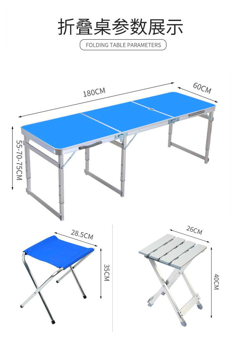In Stock Dropshipping Outdoor Folding Table Aluminum Alloy Simple Square Table Camping Stall Folding Table Portable Stall Table