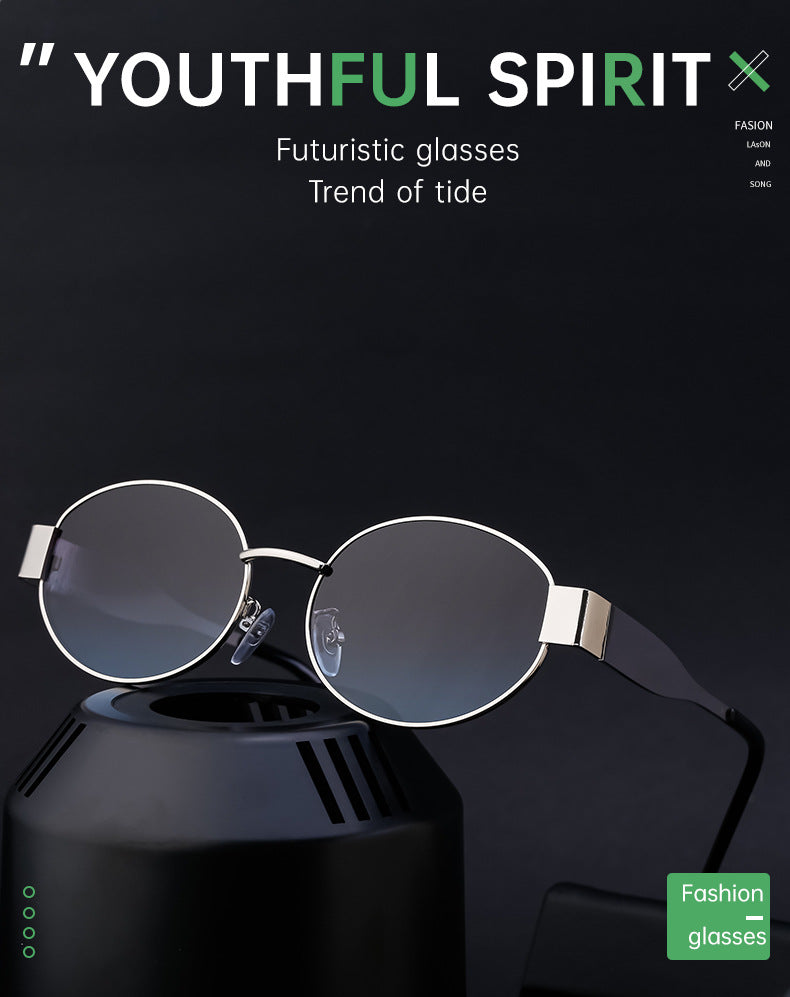 New European and American Fashion Oval Frame Sunglasses for Women High-end Sunglasses for Women Trendy Sunscreen Wholesale sunglass