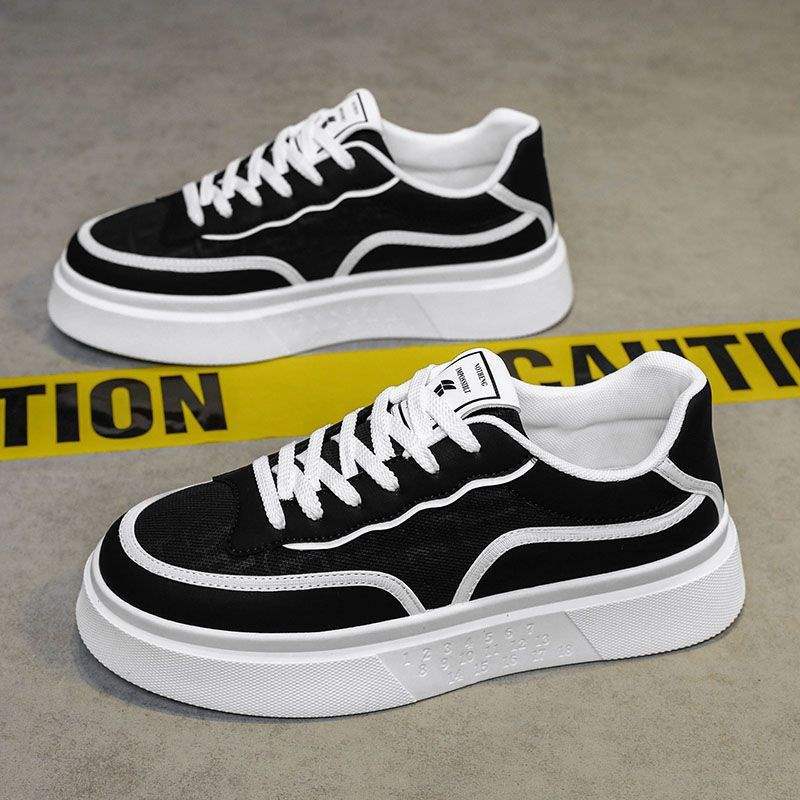 Men's White Sneakers Trendy Casual Shoes Summer Versatile New Breathable Height-Increasing Thick-Soled Sports Shoes HJ18807