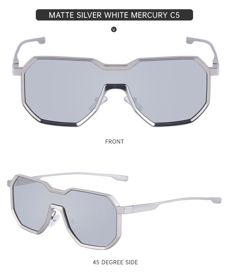 Irregular Steampunk Style Sunglasses European and American Metal Full Frame Integrated Sunglasses for Men Driving Glasses Wholesale