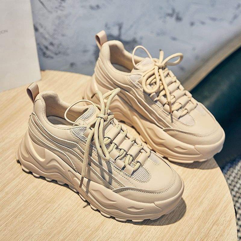 Women's Dad Sneakers for Spring and Autumn2025New Korean Style ins Trendy Thick-Soled Height-Increasing Autumn Versatile Sports Shoes