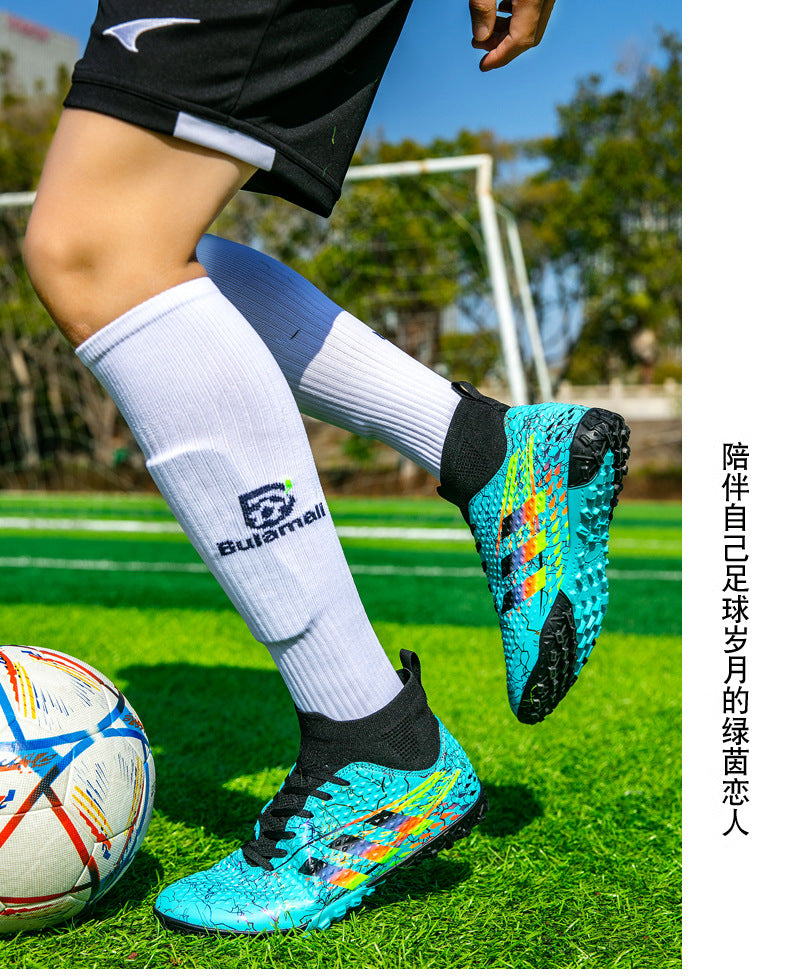 New high-top soccer shoes for men and women AG Spike TF Broken Nail Youth Student Grassland Competition Training Shoes