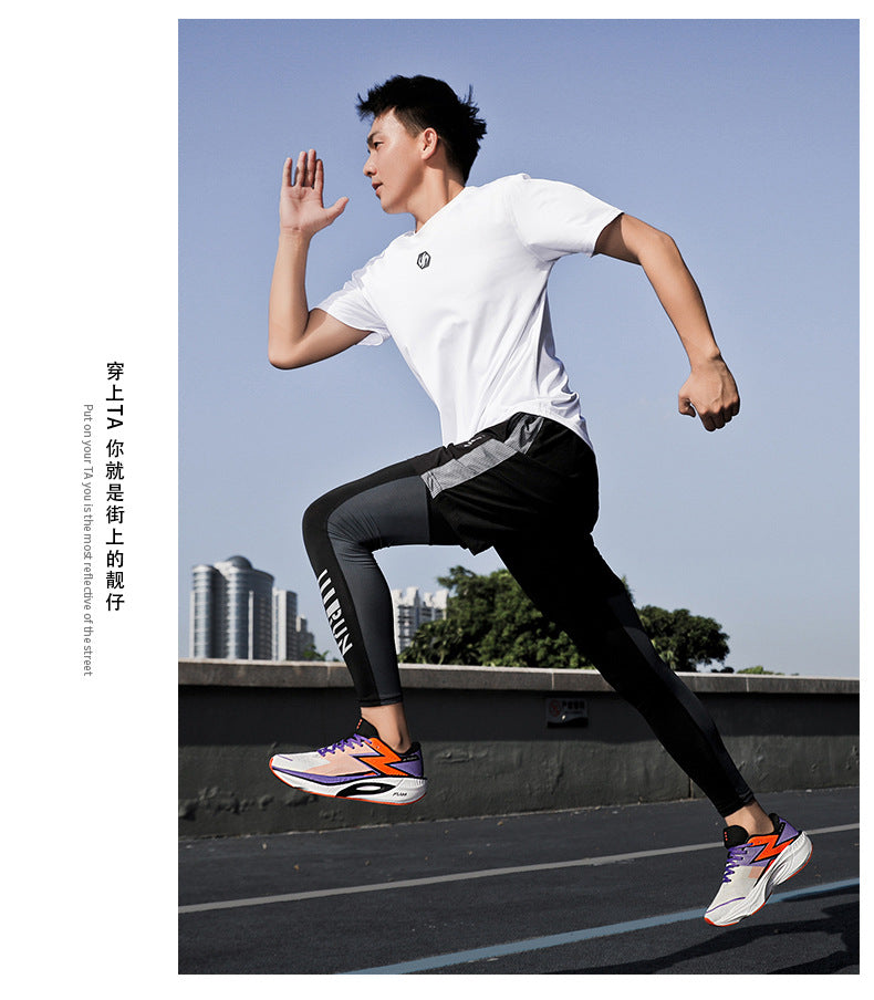 Summer New Mesh Breathable Carbon Plate Ultra-light Sports Shoes for Teenagers Couples Casual Fashion High Elastic Soft Sole Running Shoes