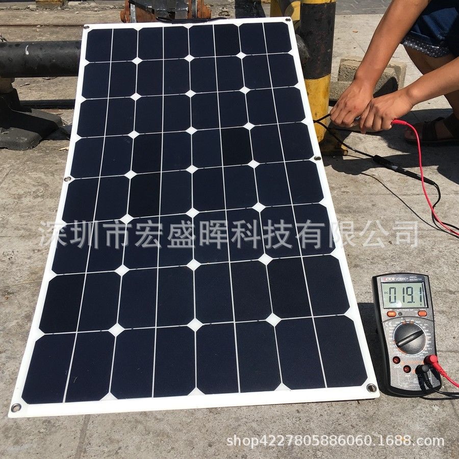 sunpower High Efficiency Semi-Flexible Solar Panel Semi-Flexible Solar Power Generation Panel100W Solar Panel