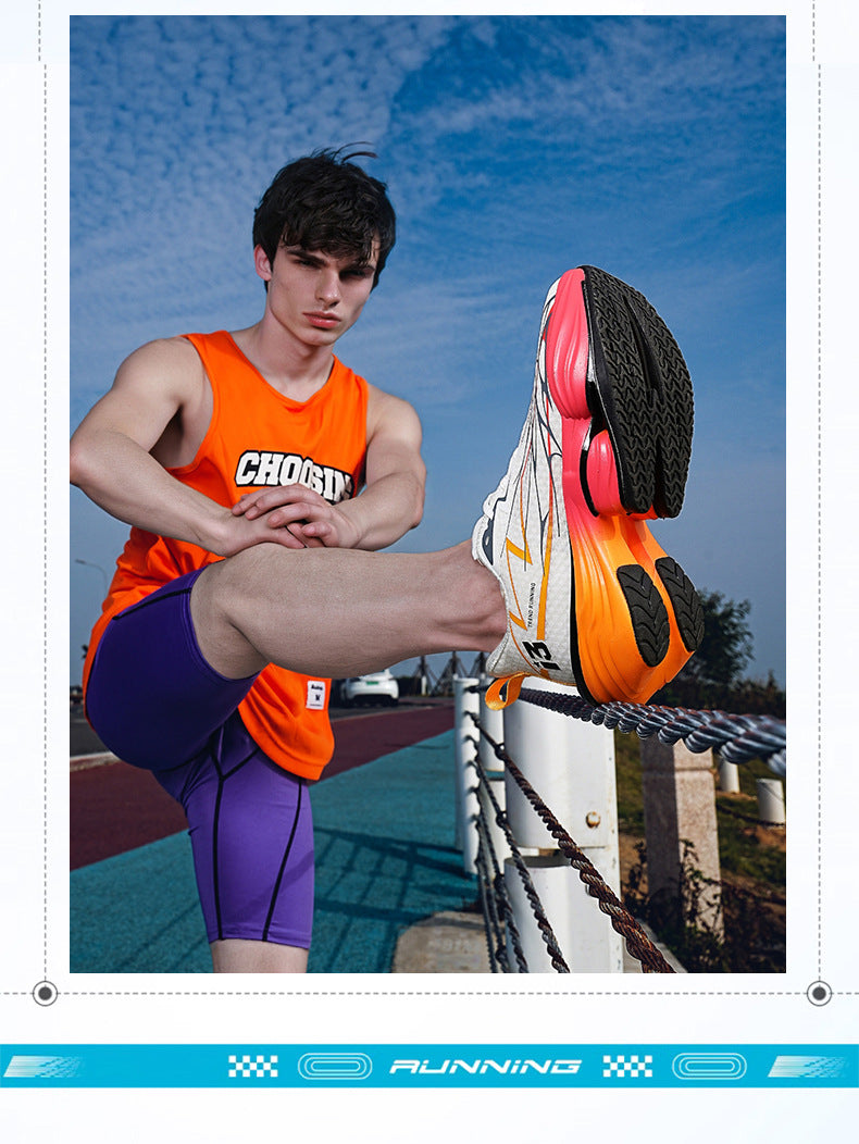 Foreign Trade Professional Marathon Training Sports Shoes Men's Trendy Shoes Couple's Casual Versatile Comfortable Cushioned Running Shoes